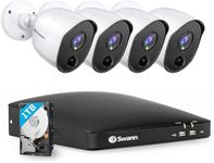 Swann Home DVR Security Camera System with 1TB HDD, 8 Channel 4 Camera, 1080p Full HD Video, Indoor or Outdoor Wired Surveillance CCTV, Heat and Motion Detection, 845804