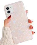 J.west iPhone 11 Case, Luxury Pearly-Lustre Sparkle Bling Design Translucent Clear Soft TPU Silicone Back Protective Phone Case Cover for Girls Women for Apple iPhone 11 6.1 inch (Colorful)