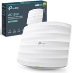TP-Link EAP225 Access Point, AC1350 WiFi Dual Band Wireless Access Points, Gigabit Ethernet Port Support 802.3af/Passive PoE, Omada Mesh, Easily Mount to Wall or Ceiling, Free Controller Software