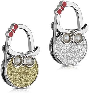 kwmobile Set of 2 Purse Hooks - Owl Red/Gold/Silver