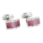 Sapphire Pink Stone Cufflinks | 5 Year Warranty | Gift Box Included | Mens Cuff Links