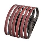 POTUINOM 36pcs Sanding Belts 1/2X18 Inches(13X457mm)- 6 Each of 40/60/80/120/180/240 Grits Aluminum Oxide Sanding Belt, Best Suitable for Wood Sanding and Levelling- 36 Pack