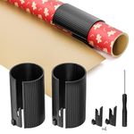 Wrapping Paper Cutter (Includes 2 Rollers & 4 Blades) Replaceable Christmas Gift Wrap Cutter, Little Sliding Roll Cutter Tool for Christmas Gift Wrap, Halloween, Birthday, Holiday, and Crafting