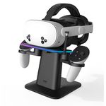 KIWI design Charging Dock for Meta Oculus Quest 3S/Quest 3/Quest 2/Quest Pro Accessories, Meta Officially Co-Branded, RGB Vertical Charging Stand and Controller Holder