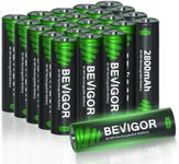 BEVIGOR Rechargeable AA Batteries, 2800mAh High Capacity Double A Batteries 1.2V NiMH Low Self Discharge AA Batteries 24 Count