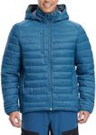 fit space Men's Puffer Jacket Down Synthesis Lightweight Hiking Jacket Winter Warm Coat Quilted Water Resistant Packable (Navy, Large)