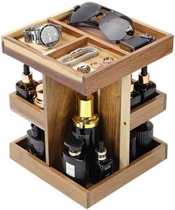 EXIN DECHEN Cologne Organizer for Men,Cologne Stand,3 Tier Wooden Perfume Shelf with Rotate,Desk Organizer,Gift for Dad From Wife,Husband Boyfriend Birthday Gift Ideas,Fathers Day Gift for Men