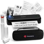 Phomemo M834 Portable Printer, Thermal Printers A4 Compatible with Phone & Laptop, Bluetooth Inkless Printer for Home Use, Mobile Printers Includes Carry Bag and 4 Rolls of Thermal Disposables, Black