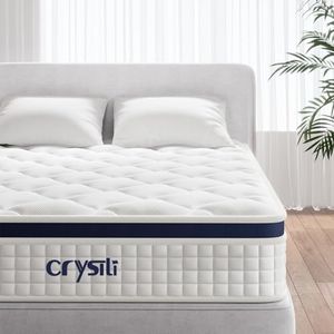 Crystli Queen Mattress 12 Inch - Hybrid Mattress Medium Firm Support, Pressure & Pain Relief for All Sleepers, CertiPUR-US Certified,Reinforced Edge Support, Motion Isolation, Bed in a Box