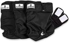 Pet Parents Washable Dog Diapers (3pack) of Doggie Diapers, Color: Black, Size: Large Dog Diapers