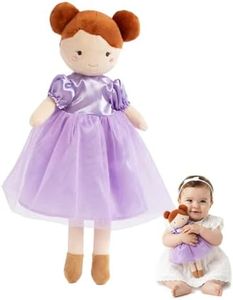 Living Textiles Soft Princess Baby Doll for Girls - 32cm Plush Princess Doll Tulle Dress & Embroidered Face, Safe Fabric Baby Dolls for Toddlers 1 Year Old Girl Gift & First Birthday Present (Mabel)