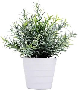 Meneco Artificial Plant for Decor - Small Faux Plant Potted Indoor Plant Artificial Potted Plant Decor for Home and Office (Rosemary Green)