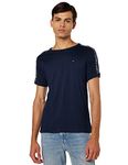 Tommy Hilfiger - Men's T-Shirt - Logo Tape T Shirt For Men - Crew Neck T Shirt Men - Tommy Logo - 100% Cotton Jersey - Navy Blazer - Size XL