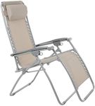 Azuma Zero Gravity Reclining Relaxer Chair Multi Position Garden Outdoor Patio Sunlounger (Texteline Simply Taupe)