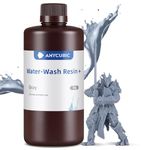 ANYCUBIC Water Washable Resin, 405nm UV Rapid 3D Printer Resin for LCD 3D Printing, Low Odor, Low Viscosity and High Precision (Grey 1kg)