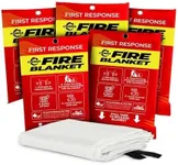 Mart Cobra Emergency Fire Blanket for Home and Kitchen - 5 Pack - Fire Blankets Emergency for Home 40” x 40” - Fire Suppression Blanket - Home Safety Fiberglass Welding Blanket