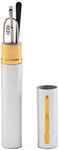 SOOLALA Super Slim Compact Reader Reading Glasses Reader w/Pen Clip Tube Case, Silver, Small