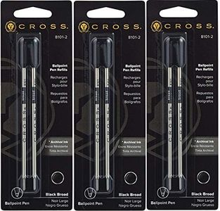 CROSS Ballpoint Pen Refills, Bold Point, Black Ink, 2 Per Pack, 3 Packs Total, #8101-2