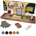 Temple Spring Acacia Wooden Bath Tray, Bath Shelf Bathroom Accessory, Home Spa Boards for Adults, Tub Caddy, Wood Bathroom Accessories Set, Extendable Bathtub Rack with iPad & Phone Holder -Not Teak