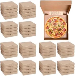 RHBLME 30 Pack Kraft Pizza Boxes Bulk, 6.3" x 6.3" x 1.6" Small Corrugated Pizza Boxes Cardboard Boxes, Reusable Pizza Box Oven Takeaway Packaging Boxes Keeps Pizza Cake Cookies Fresh