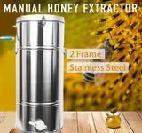 Honey Extractor 2 Two Frame stainless Manual Crank Honey Bee Spinner Beekeeping