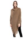 Bold N Elegant - Women's Wool Parka Mid-Thigh Coat Tan Brown Free Size