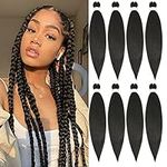 X-Tress Synthetic Hair Extensions for Braiding 8packs/lot 24"Professional Pre-stretched Braiding Hair Soft Yaki Hair Bundle for Braiding Dark Brown Easy Braids Hot Water Setting Crochet Braid(#2)