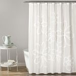 Lush Decor White Ruffle Flower Poly