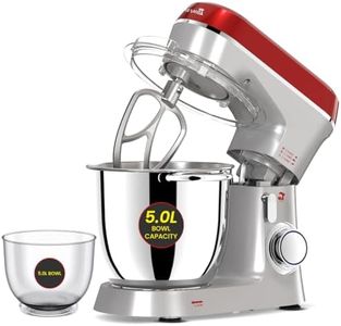 INALSA Stand Mixer With Dust Proof Splash Guard|1400W Copper Motor|5L Stainless Steel&Free 5L Bowl|10-Speed Control With Pulse|Full Metal Gear|Overheat Protection|Safety Lock|2Yr Warranty,Esperto 1400