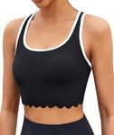 beautyin Black Bikini Tops for Women Modest Swimsuit Top Sports Racerback Bathing Suit Tops