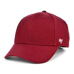 '47 Blank Classic MVP Cap, Adjustable Plain Structured Hat for Men and Women, Cardinal Red, One Size