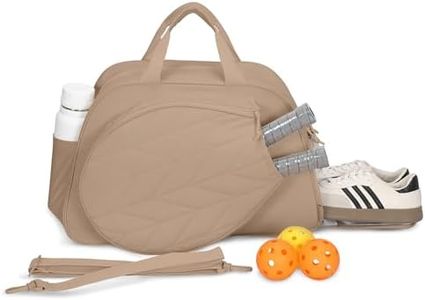 Tennis Gym Bag for Women Pickleball Sport Duffle Holds 2 Rackets,Camel