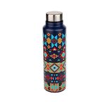 Happening Hippo Stainless Steel Water Bottle 1000 ml, Cold & Hot Steel Water Bottle, Ideal for Office, School, Picnic, Gym, Home & Fridge, BPA-Free and Leak-Proof, Stylish Design (Aztec)