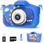 Kids Camera Toys for 3-8 Year Old Girls Boys, 48MP Dual Lens 1080P Toddler Camera for Kids with 64GB SD Card, Kids Digital Video Camcorder Camera, Kids Selfie Camera Christmas Birthday Gifts