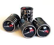 Deluxe Black 'Type-R' Wheel Valve Dust Caps. Civic Type R Type-R Accord NSX Integra