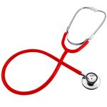 TRIXES Red Stethoscope for Fancy Dress Doctor Costume Accessory and Educational Prop with Diaphragm and Bell Features - One Size - Colour Red & Silver