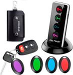 Key Finder, Wireless Remote Key Finder, Item Tracker with 4 Receivers, 1 Remote, LED and Base Support, Item Locator Tracker for Keys, Wallet, Wireless RF Remote Item, Best Gifts