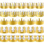 SIQUK 40 Pieces Paper Crowns Golden Party Crown Paper King Hats for Party and Birthday Celebration