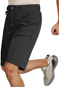 FREEKITE Tactical Cargo Shorts for Men Quick-Dry Waterproof - Lightweight Work Shorts with 7 Pockets,Durable Hiking Outdoor Short,Moisture Wicking Stretch Travel Short（Black 42W/10L）