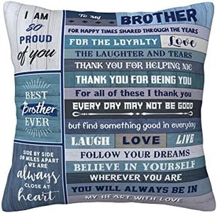 Aotbuort Gifts for Brother, Brother Gifts, Brother Gifts from Sister, Big Brother Gifts for Boy Men Adult, Birthday Gifts for Brother, Best Brother Ever Pillow Cover 18"x 18"