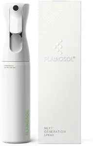 FLAIROSOL - The Original, Plant Mister Spray Bottle for Indoor and Gardens, Continuous Mist with 1,001 Uses. Trusted by Professionals. Patented Technology. 10 oz, White Bottle, Green Print