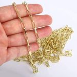 12 Feet (3.6 Meters) Bulk 14K Dainty Gold Plated Paperclip Link Chains Rolls Bulk for Jewellery Making and DIY Craft (14K Gold)