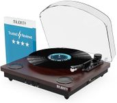 Vinyl Record Player with Bluetooth In & Out | Premium Cartridge | USB Recording | AUX Input and RCA Output | In-built Stereo Speakers | Slipmat Included | MAJORITY Moto (Walnut)