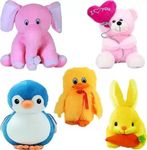 Future Shop Combo of 4 Animals Soft Toy for Kids, Baby Playing Soft Toy Best Stuff Toys for Kids Birthday Gift, Adorable Plush Soft Toys for Baby Boys and Girls Kids