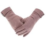 Tomily Womens Touch Screen Phone Fleece Windproof Gloves Winter Warm Wear, Khaki, One Size