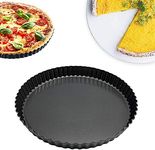 BluBasket 9 Inch Tart Pan,Non-Stick Quiche Pan,Non-Stick Pie Tart Baking Dish Pan,Non-Stick Tart Pan,Tart Pan with Removable Loose Bottom for Kitchen Cooking Baking