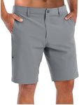 COOFANDY Men's Casual Shorts Relaxed Fit Stretch Hybrid Shorts Quick Dry Lightweight Summer Beach Travel Golf Shorts Grey