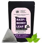 the tea trove Organic Red Raspberry Leaf Green Tea Bags - 40 Gm Pyramid Raspberry Leaf Tea Bag In Resealable Pouch - Caffeine Free Red Raspberry Tea For Pregnancy And To Supports The Female System