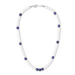 GAVU Men's Lapis Lazuli Necklace Crystal Beaded Necklace Shell Pearl Necklace for Men 50cm