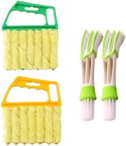 4pcs Venetian Blind Cleaner Tool Set, Efficient Window Blind Cleaner Brush & Soft Dual-Head Duster for Wooden Slats, Air Conditioner and Window Slat
